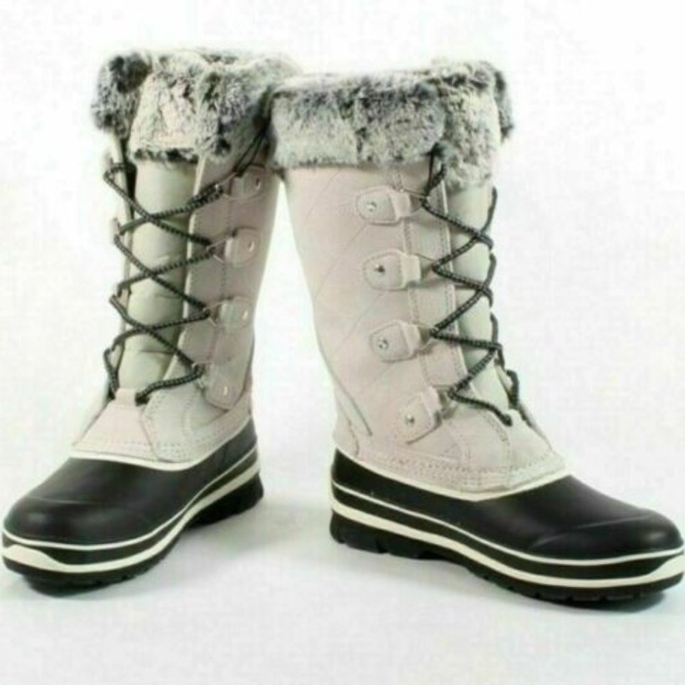 NEW KHOMBU EMILY SNOW WINTER BOOTS GRAY TALL FAUX - Picture 2 of 4